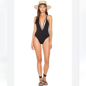 NEW Siempre Golden Trestles One Piece in Black Size M